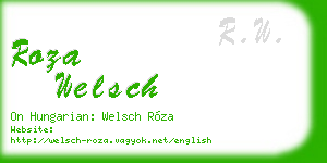 roza welsch business card